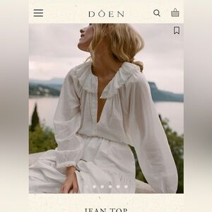 Doen White Ruffled Blouse